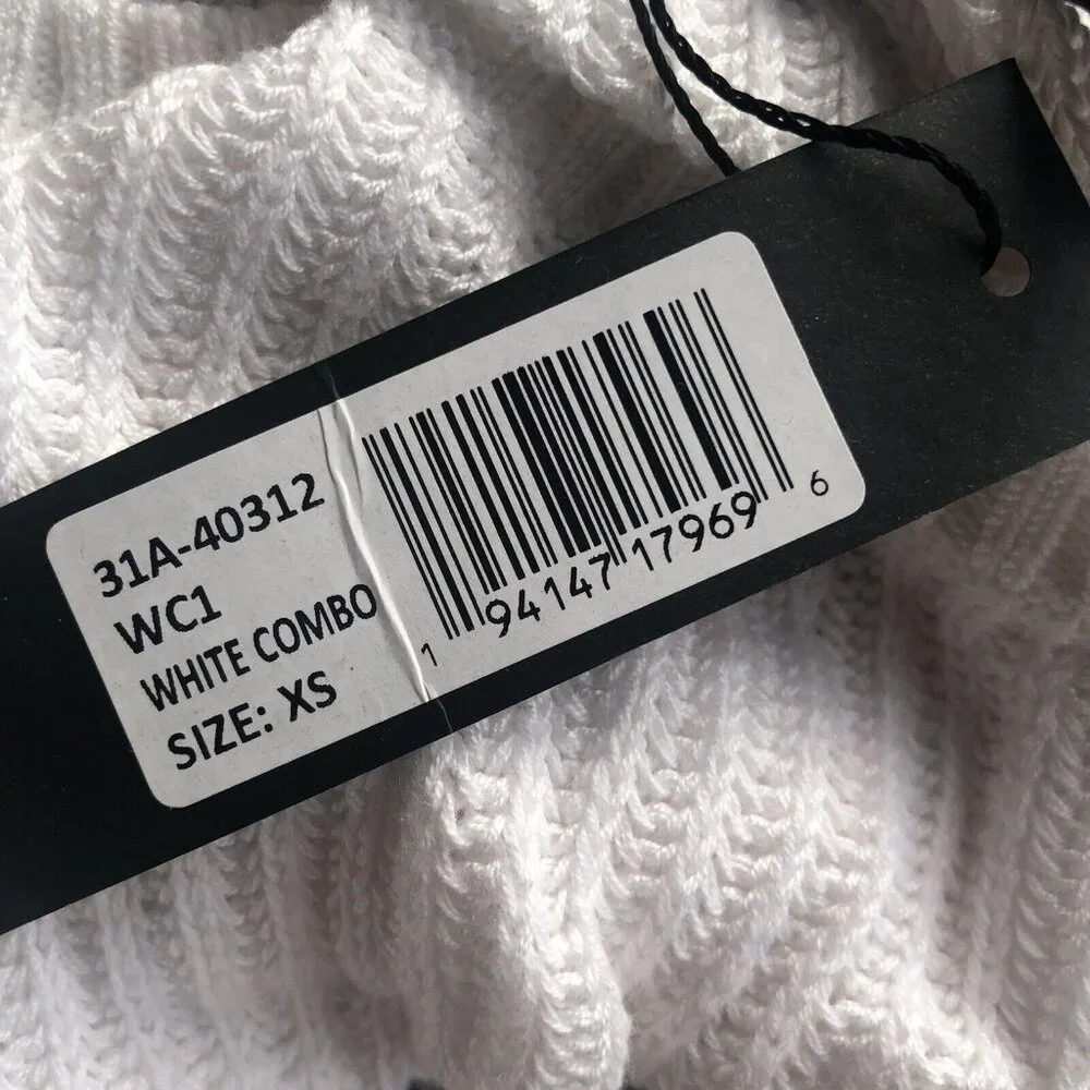 Bobi BLACK Fine Viscose Sweater White Combo Stripes - Picture 9 of 9